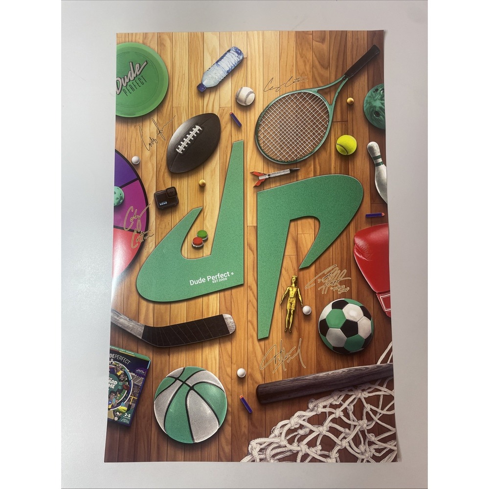 Dude Perfect 17x11 Collectible Poster – Sports Icons & Signatures Print Wall dec